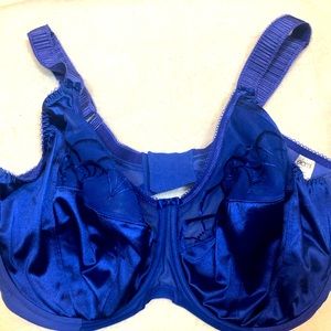 Elomi Royal Blue Satin Lace Underwire Bra 38J